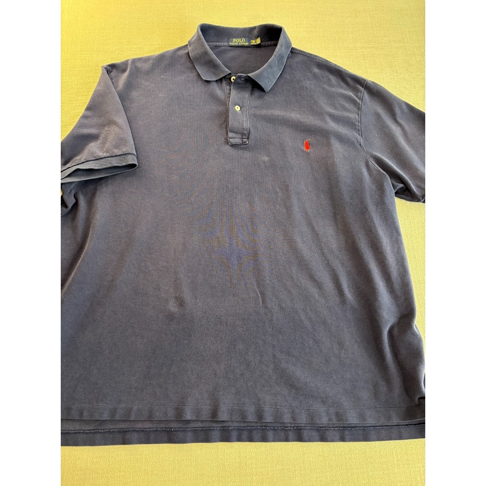 Polo Ralph Lauren Men's Dark Navy Pique Polo Short Sleeve Big Tall 3XB